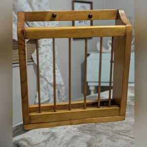 Solid wood vintage magazine rack